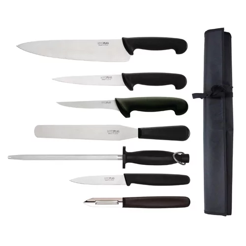 Ensemble de 7 couteaux pour dÃ©butants avec couteau de cuisinier 265mm et Ã©tui Hygiplas