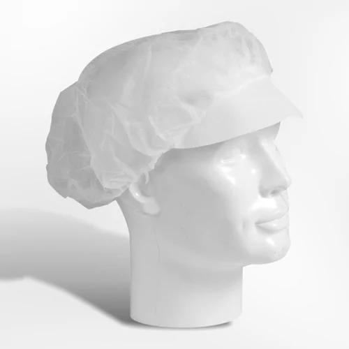 Hairnet + peak non-woven white 100p