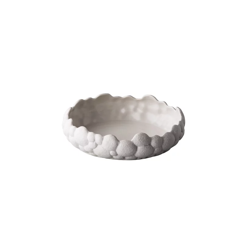 Bubble gebogen kom wit S 20 x 5,5 cm