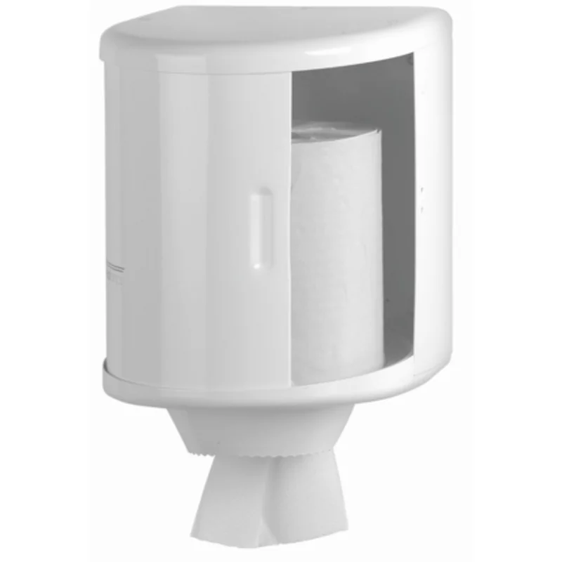 Poetsroldispenser midi rvs wit