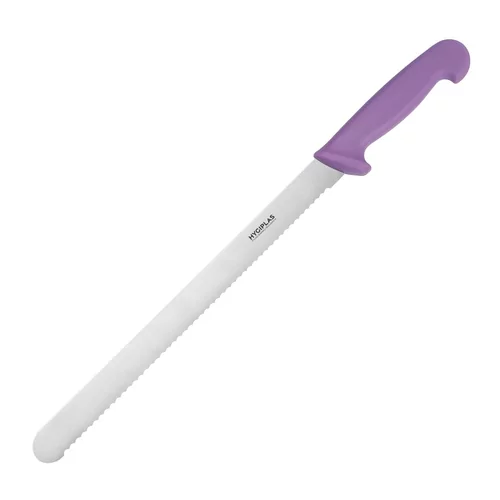 Couteau Ã  trancher dentÃ© Hygiplas violet 30cm