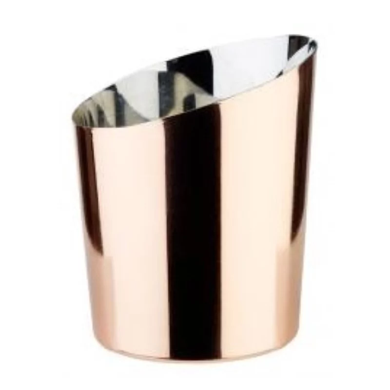 Panier à frites/snack oblique cuivre/inox Ø95mm H85/115mm 450ml