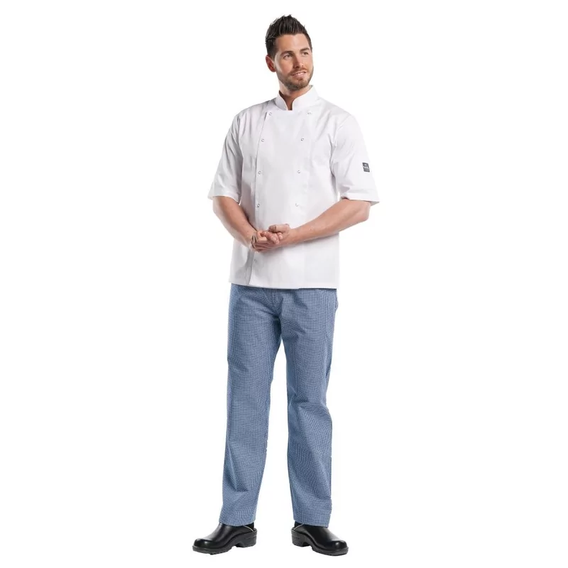 Veste de cuisine mixte Chaud Devant Hilton Poco manches courtes blanche XXL
