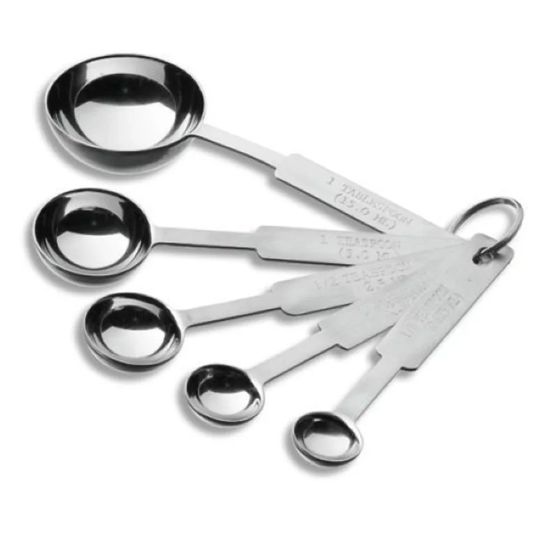 Set van 5 maatlepeltjes  inox 18/10