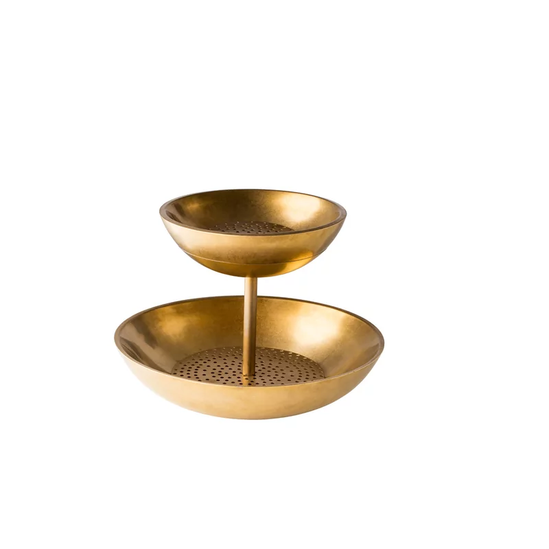 2-layer Etagere gold Ø40/Ø27 x 33cm