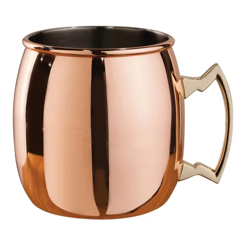 Mug incurvÃ© plaquÃ© cuivre poignÃ©e en laiton Moscow Mule Beaumont 500ml