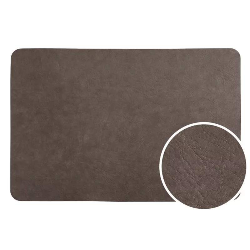 Napperon brun foncé/noir leatherlook double face L450xB300mm