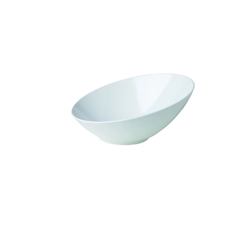 Slant round bowl white 21,2 x 20,8 x 10,4 cm