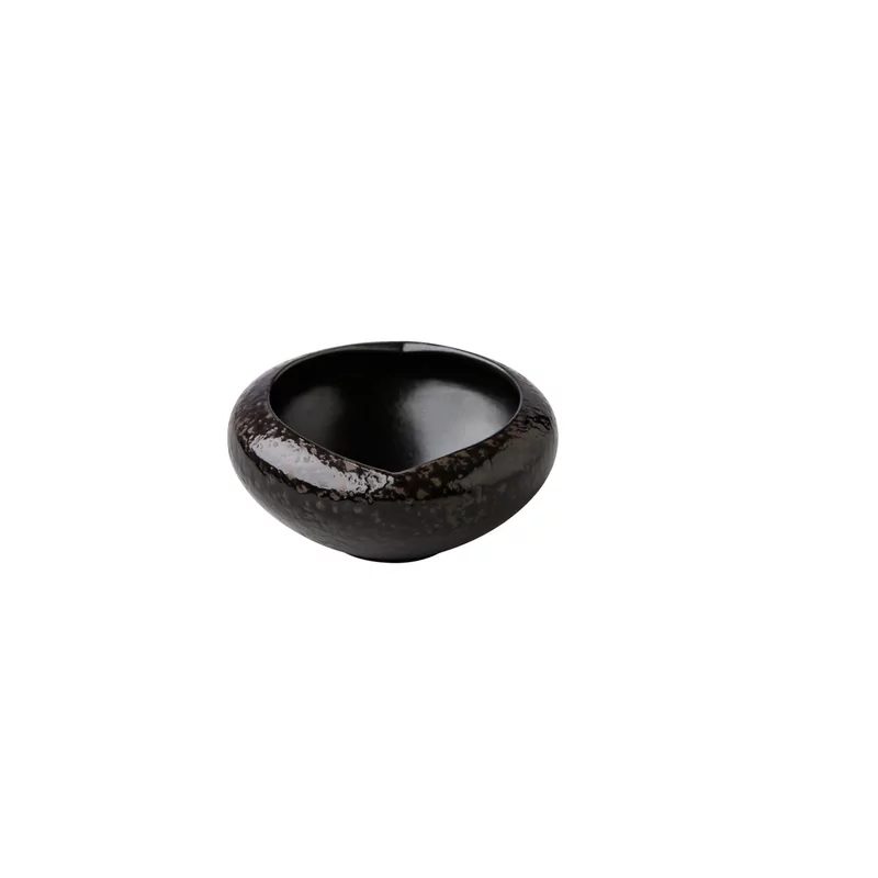 Gebogen dipper zwart satijn/stone 6,5x2,7 cm 50ml
