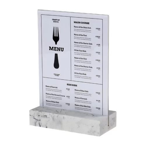 PrÃ©sentoir de table Europel A5 polystone blanc