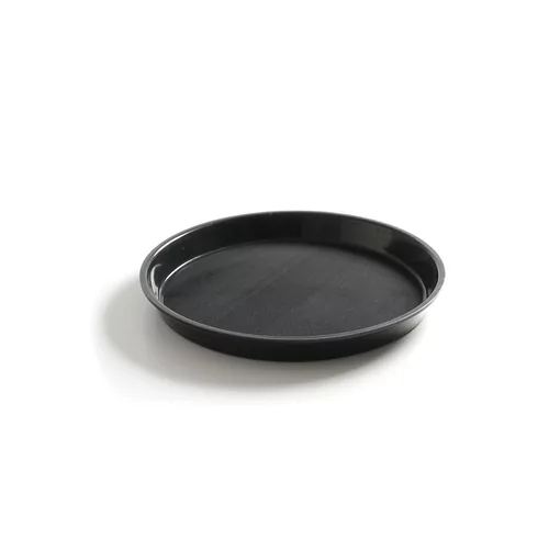 Plateau de service, rond, antidérapant, bord haut