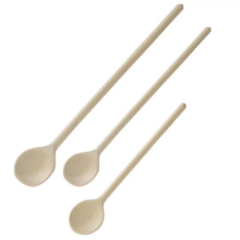 Set houten lepels L300xB50-L350xB55-L400xB60mm