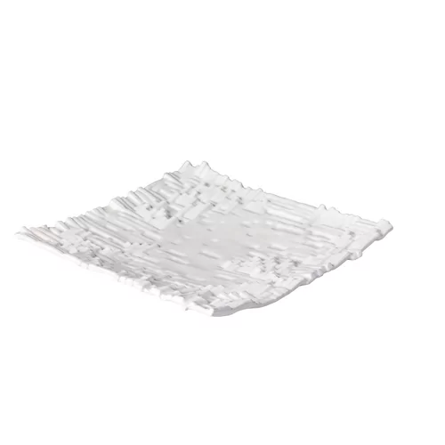 Piano squared plate white24 cm