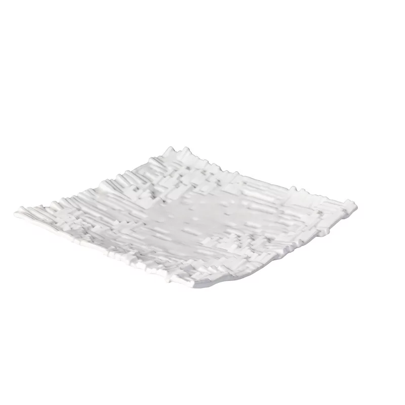 Piano squared plate white24 cm