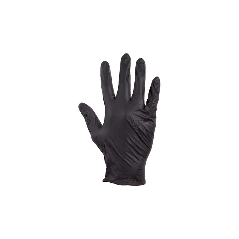 Disposable gloves, nitrile, black, medium, 100 pcs