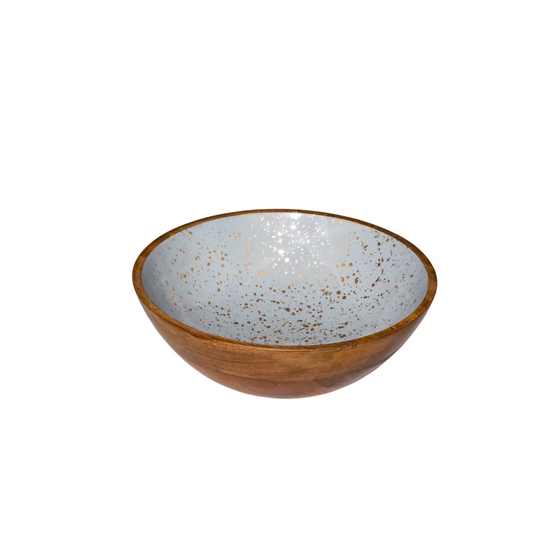 Kom grijs mangohout 25 x 7,5 cm