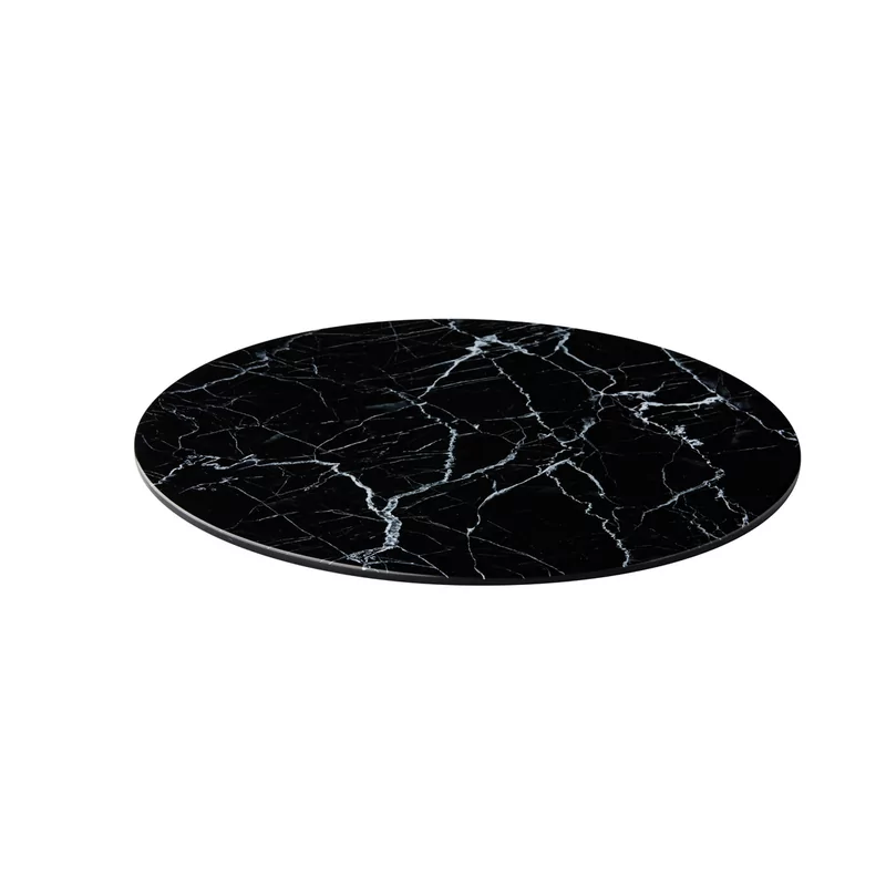 Plateau marble black round 33cm