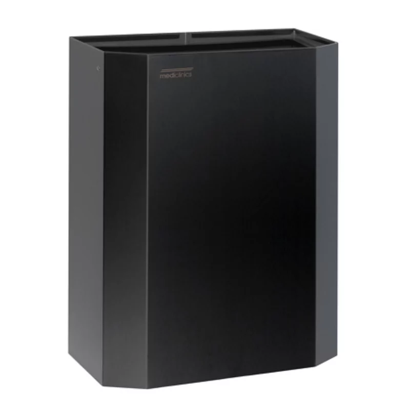Poubelle ouverte 25l noir acier inox.med