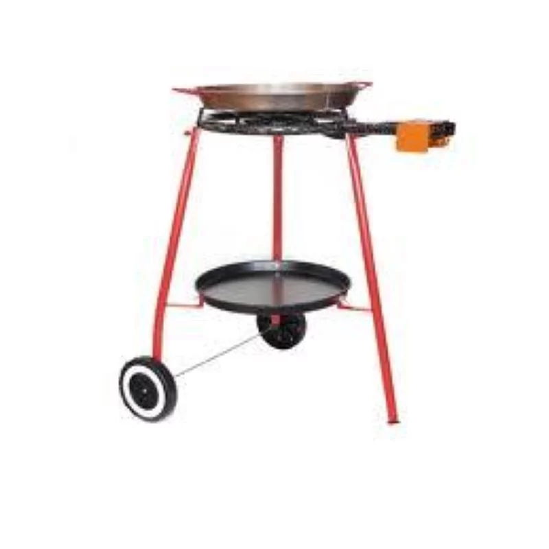 Set paellapan blankstaal D400mm + brander + staander