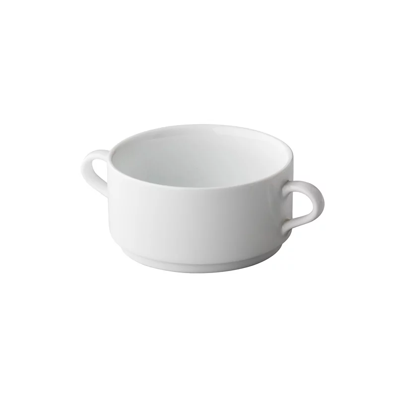 Q Basic Soup Bowl 2 Handles Stackable 400ml