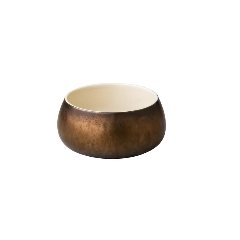 Gold Metallic kom gebogen 15 x 7,5 cm