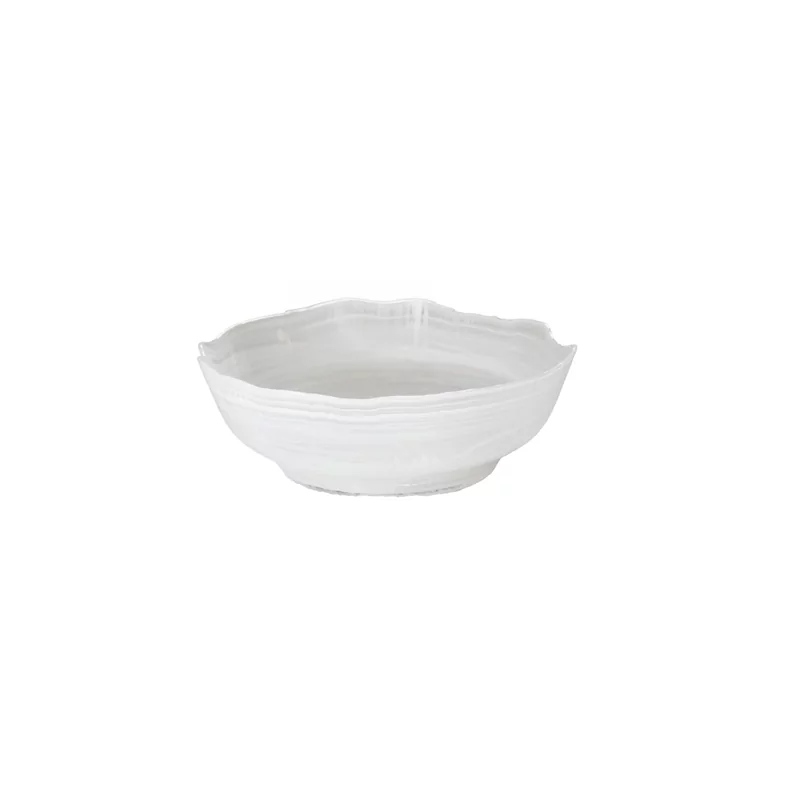 Deep plate with broken edge white swirl 21.5 cm