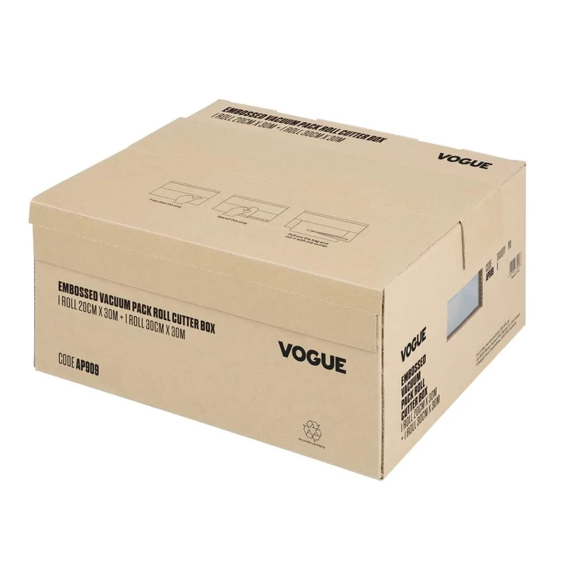 Vogue VacuÃ¼mverpakkingsrol Met Snijdoos (ReliÃ«f) 200 mm En 300 mm Dubbelverpakking