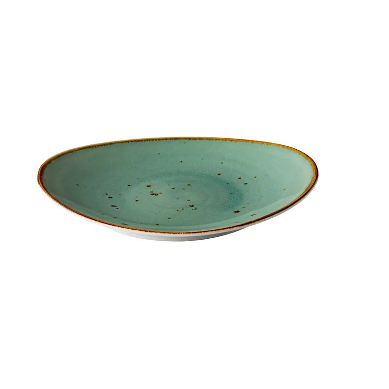 Oval plate reactive blue 21,5 x 19 cm
