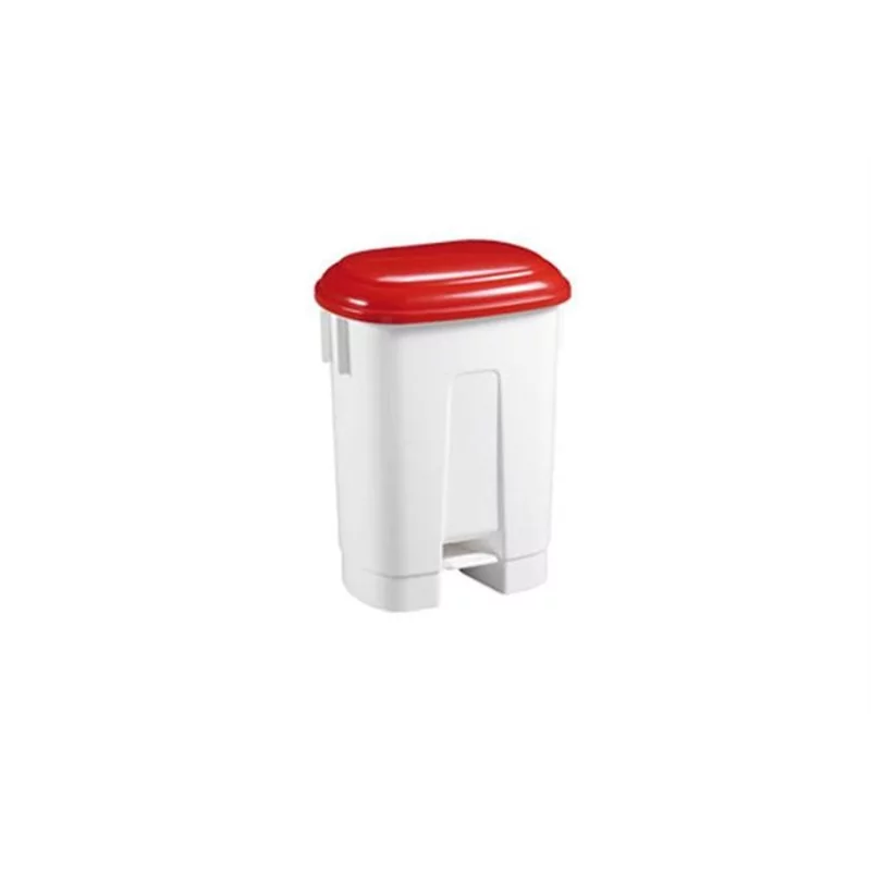 Afvalbak+pedaal -rood deksel 60l haccp