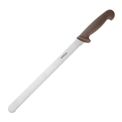 Couteau Ã  trancher dentÃ© Hygiplas marron 30cm