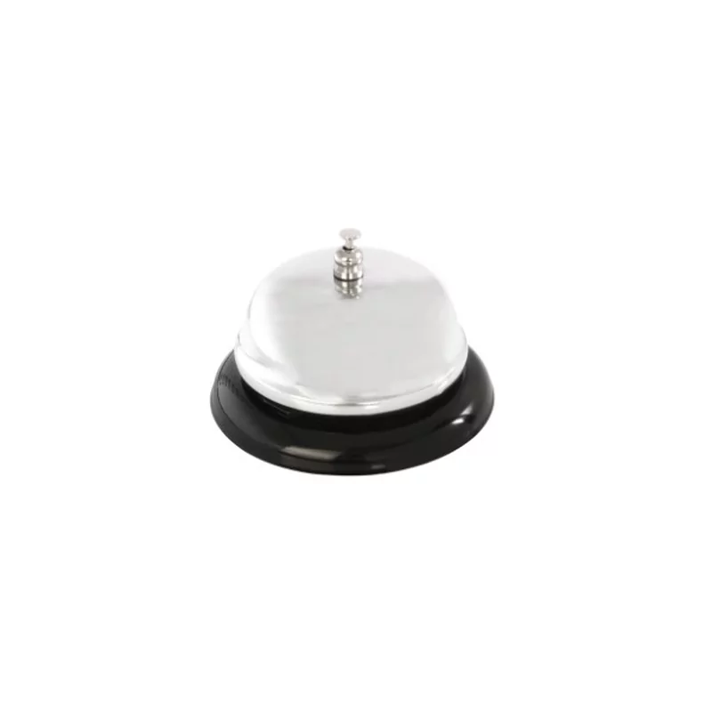 Sonnette réception chromée sur support noir D85xH65mm