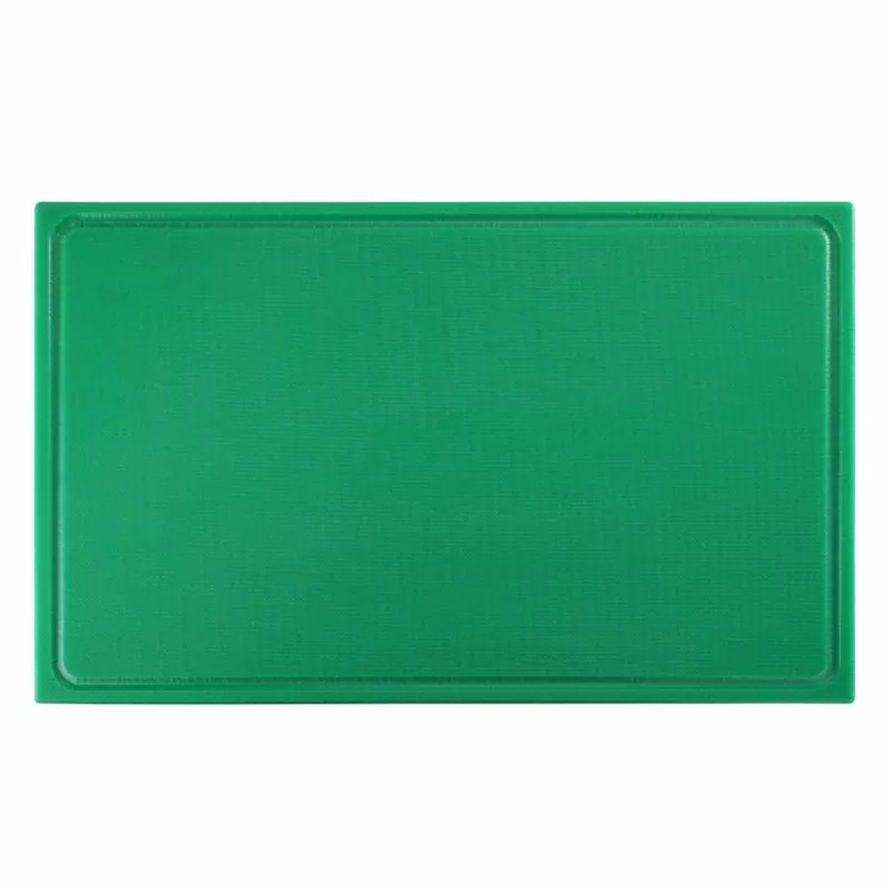 Snijplank HDPE met sapgeul groen L530xB325xH15mm