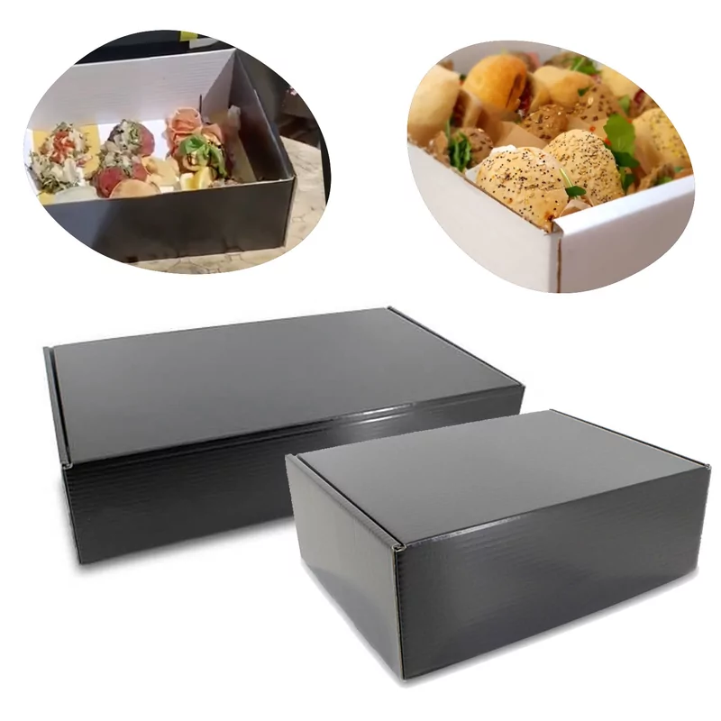 Food box zwart luxe 610x370x140 250g 25s