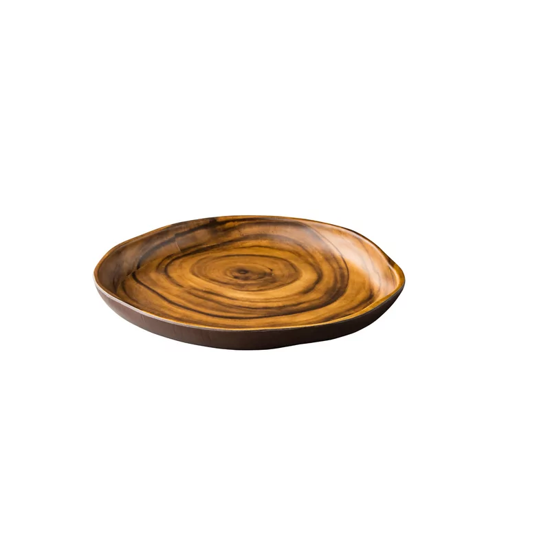 African wood round plate 30x30x4 cm