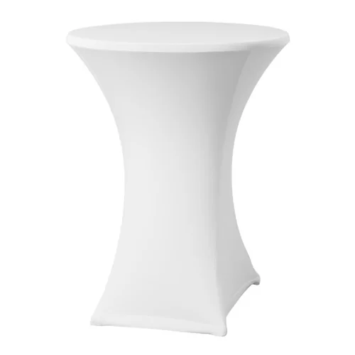 Nappe stretch + top extra pour table receptiont blanc 210gr/m²