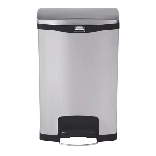 Poubelle Ã  pÃ©dale frontale inox Rubbermaid Slim Jim 50L