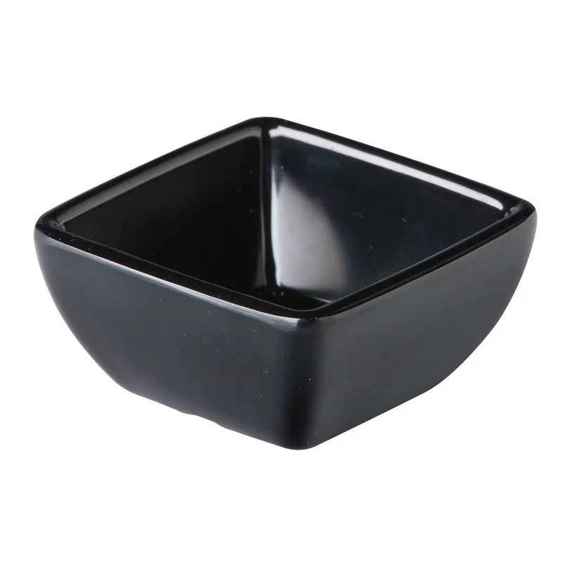 Gebogen vierkant bakje zwart 6,3 x 6,3 x 3 cm