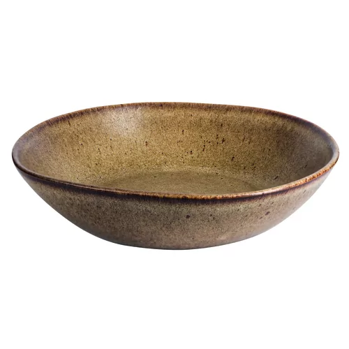 Q Authentic Stone Brown pasta/soep bord 22 cm