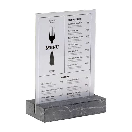 PrÃ©sentoir de table Europel A5 polystone anthracite