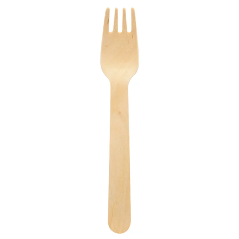 Wooden fork 16 cm waxed wood 1000 pcs.