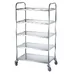 Serving trolley with 5 shelves