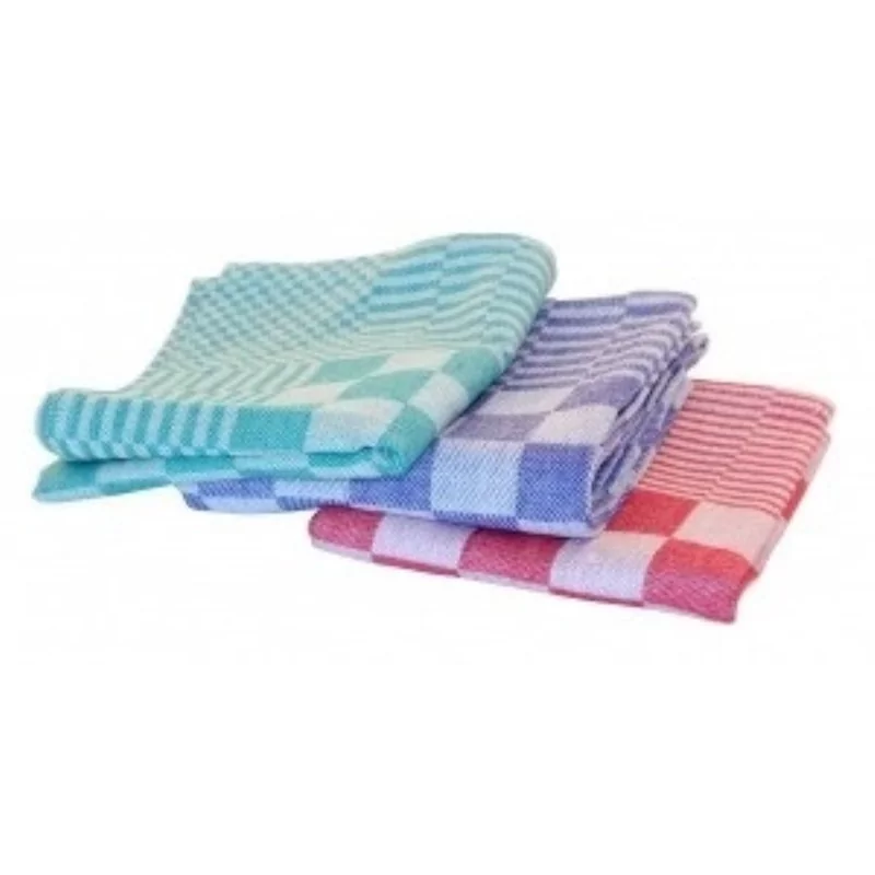 Keukenhanddoek blok/mineur 65x65cm 6st blauw