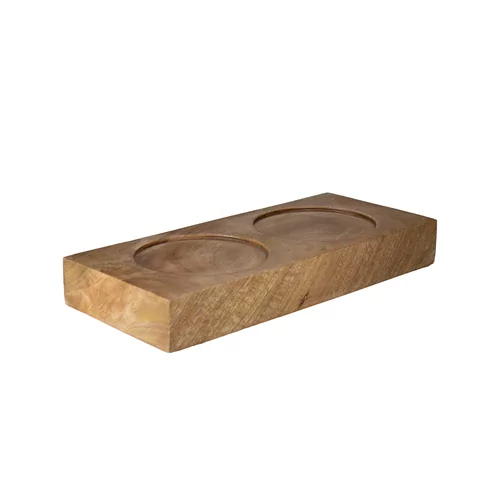 Buffet houder met 2 uitsparing mangohout 29 x 13 x 4 cm