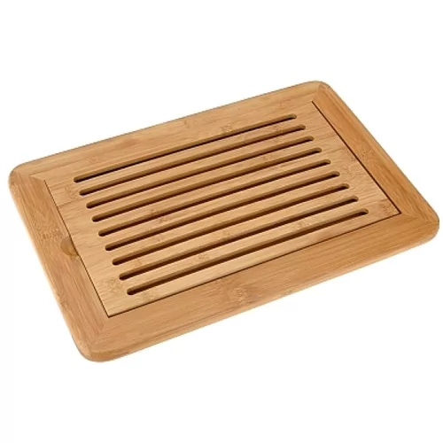 Planche à couper rubberwood avec bac à miettes 475x320xH20mm