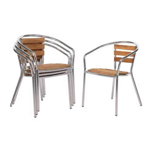 Fauteuils en frÃªne et aluminium Bolero 730mm (Lot de 4)
