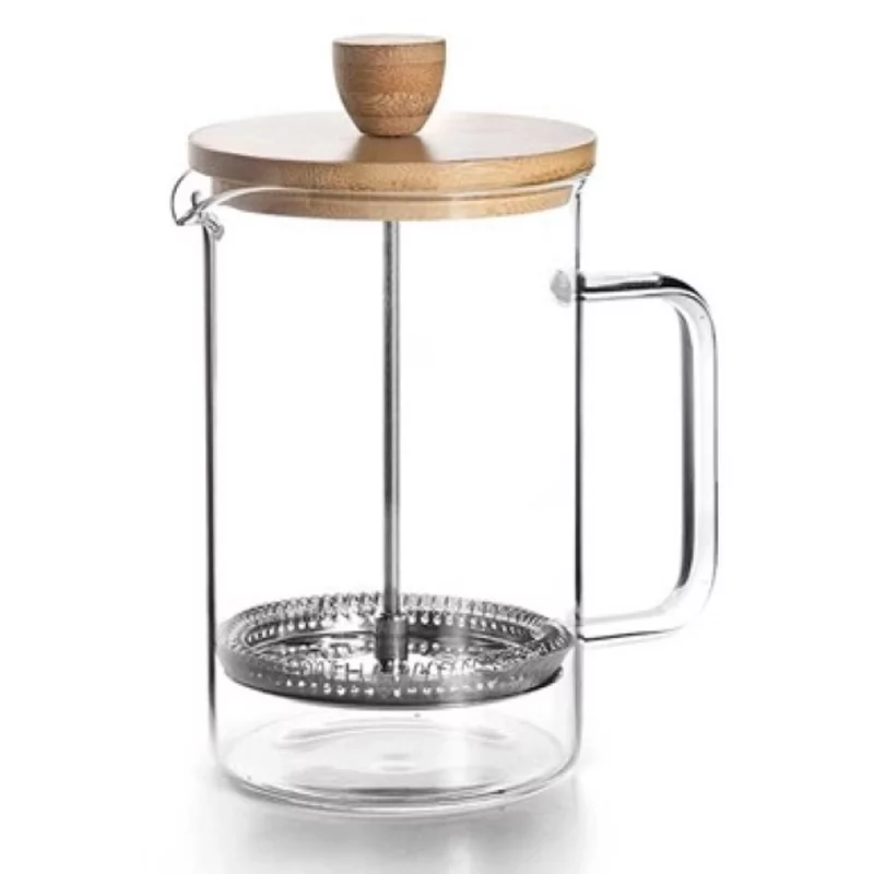 Cafetière French coffee verre couvercle en bois D80xH180mm 350ml