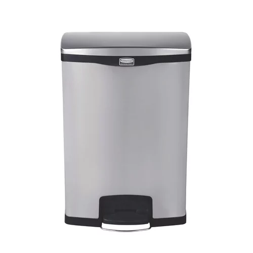 Poubelle Ã  pÃ©dale frontale inox Rubbermaid Slim Jim 90L