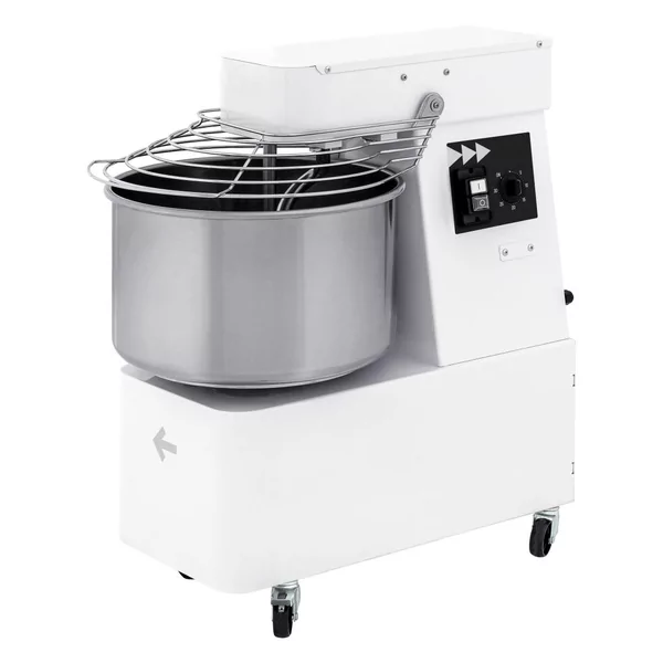 Spiral mixer with fixed head and bowl