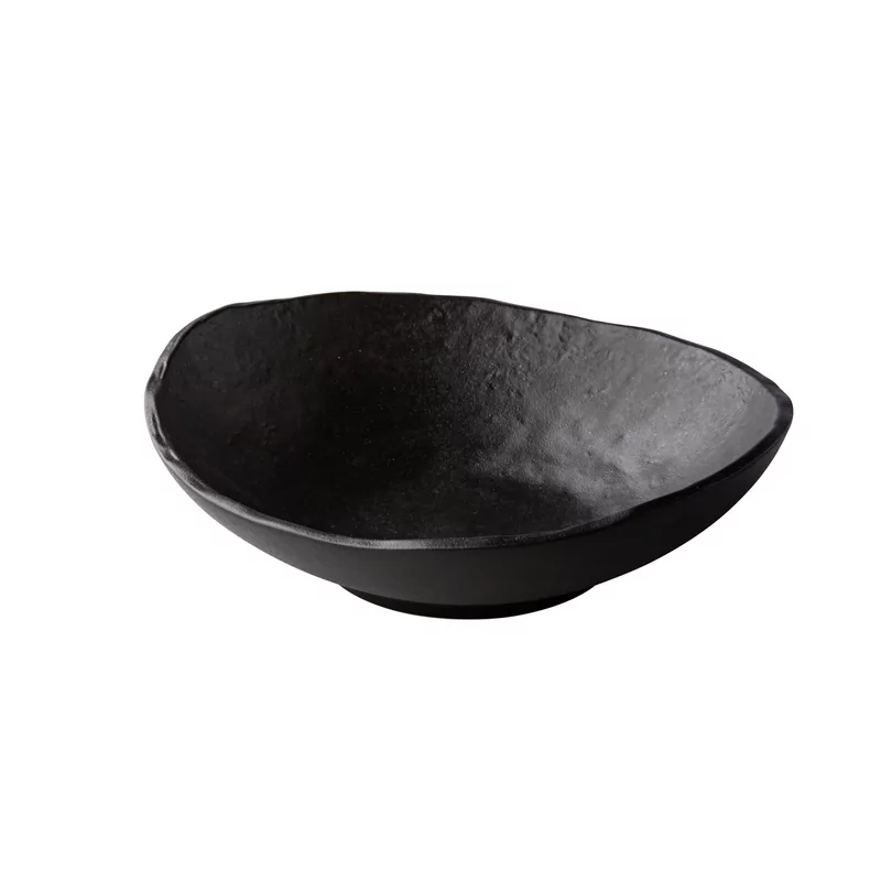 Oyster bord diep zwart 25 cm