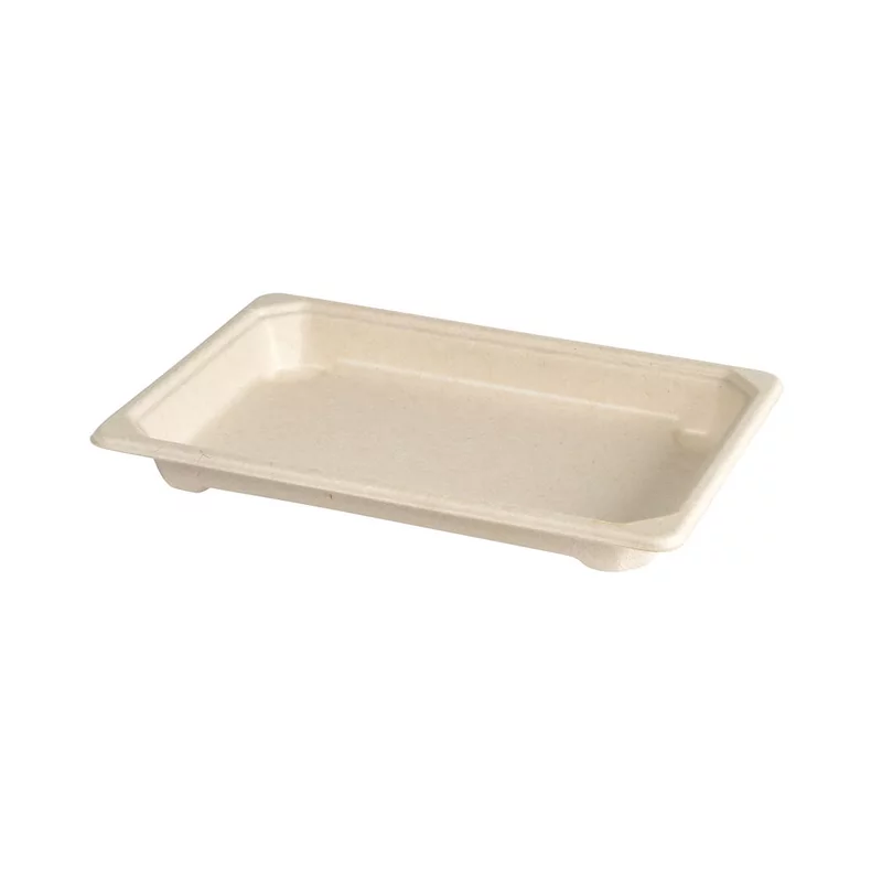 Sushi tray, bagasse, brown, small, 400 pcs